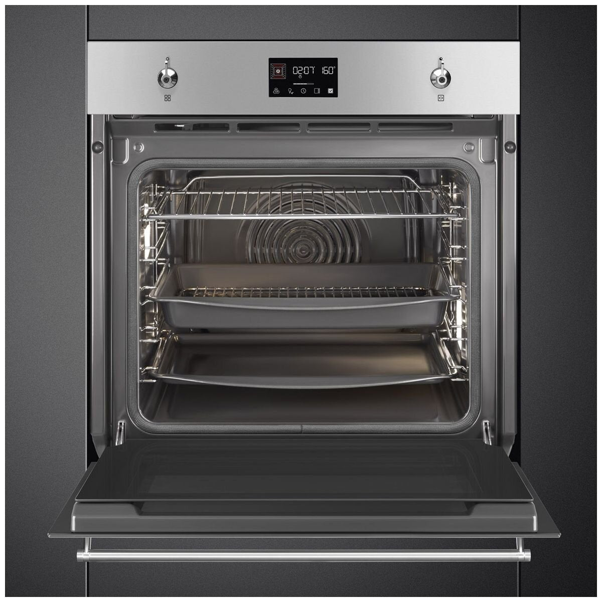 Smeg 60cm Classic Pyrolytic Oven - 68L Net, Stainless Steel, Air Fry and BBQ Modes - SOPA6302TX