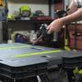 Ryobi Folding Work Table with Two Clamps, 850 x 550mm Plastic Surface
