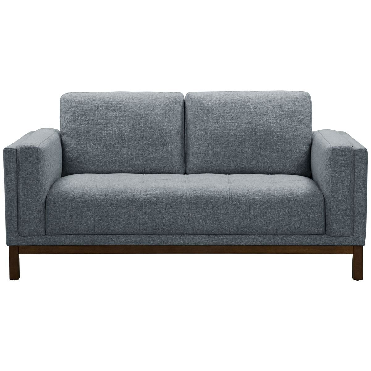 Ostro Furniture Freya 2 seater sofa - light grey textured fabric with rubberwood legs - 26001000