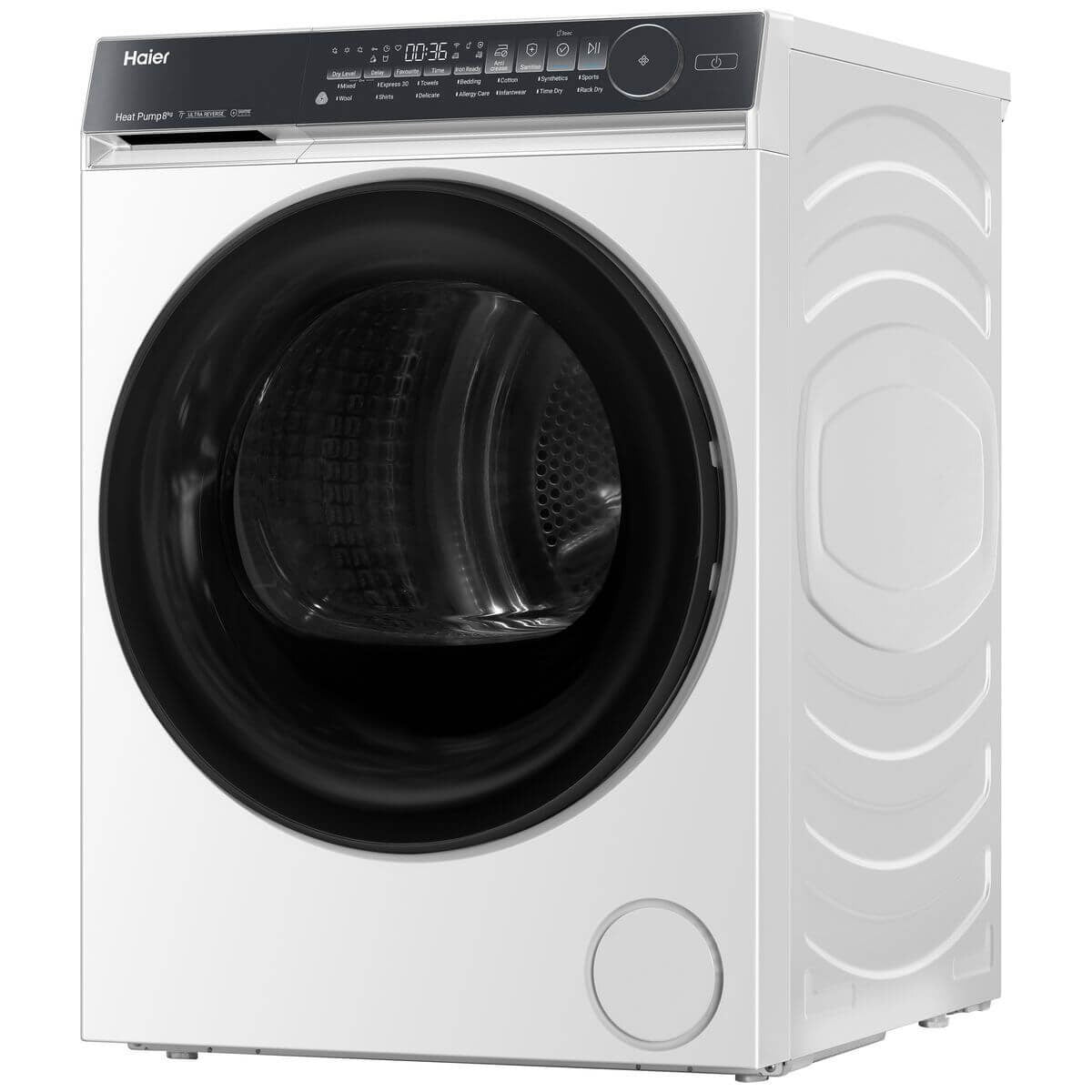 Haier 8kg Heat Pump Dryer - White, 8 Star Energy Rating, Fewer Tangles - HDHPS80NW1