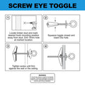 Everhang 25mm Anodised Steel Screw Eye Toggle - 2 Pack