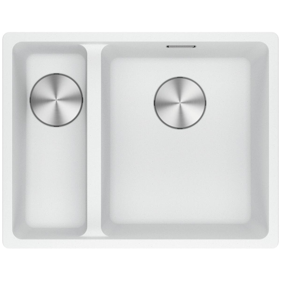 Franke Maris left 1 and 1/2 bowl undermount sink - Polar White Fragranite - MRG160SBLPW-B