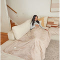 HoMedics Heated Throw Blanket 130x180cm - Fast Six-Minute Heat-Up, Soft-Touch Fabric, Cream - HTB-1000CE-AU