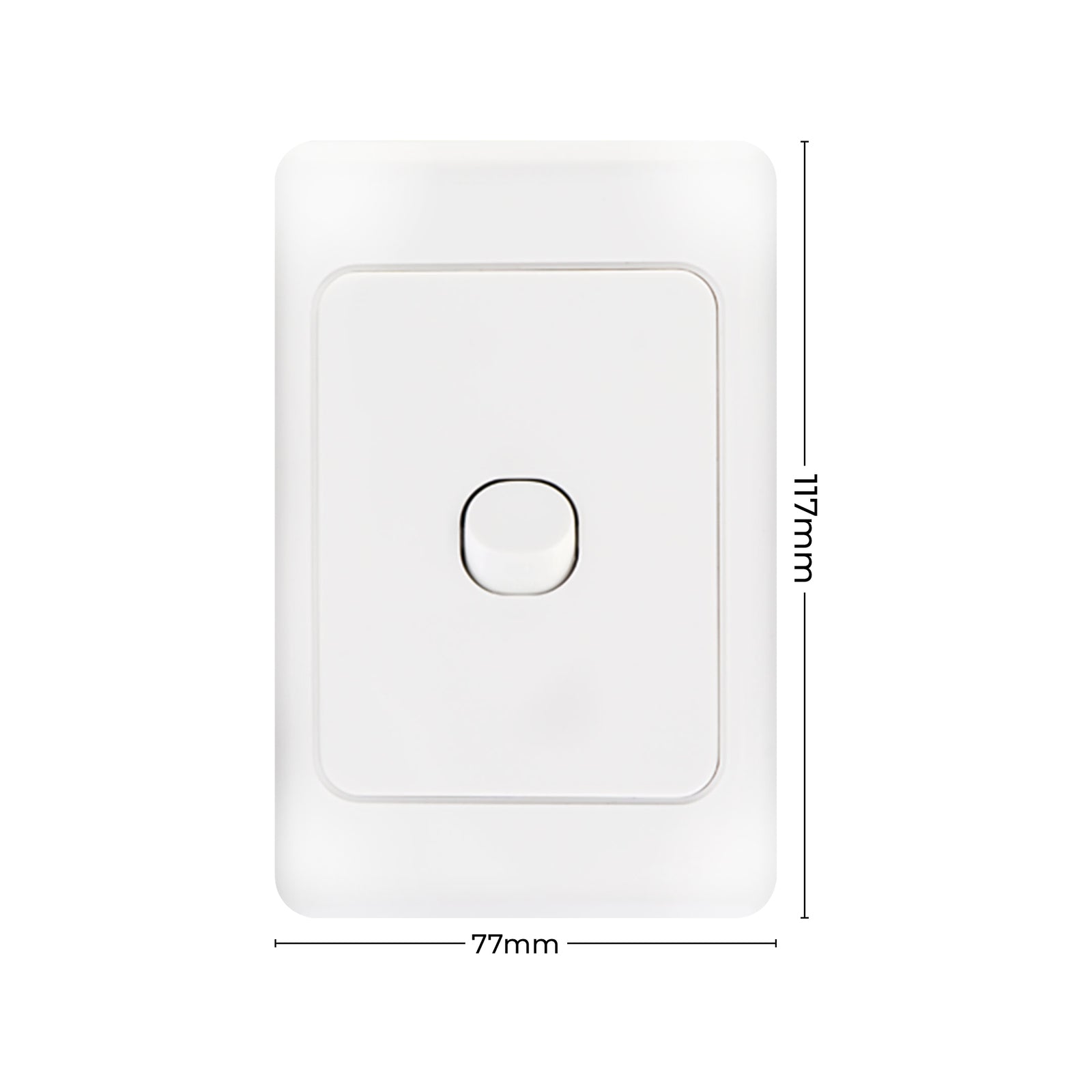 DETA White 1 Gang Single Vertical Light Switch Polycarbonate Indoor