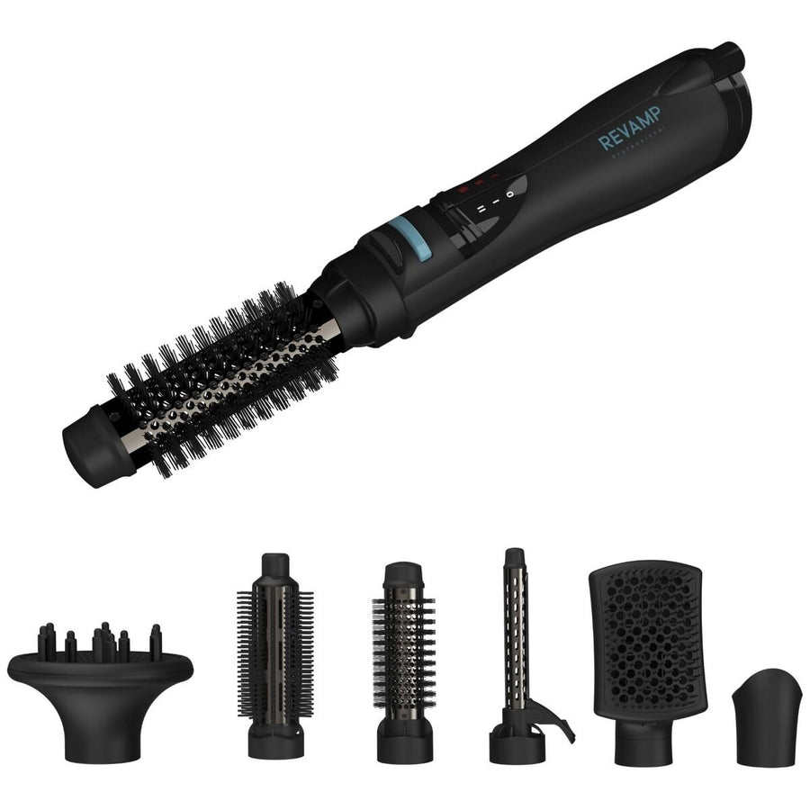 HoMedics Revamp Progloss Airstyle 6-in-1 hot air styling brush - black, 1200W, ionic jet - DR-1250-AU