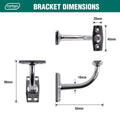 Carinya Handrail Bracket - 46mm x 55mm - Chrome Plated - Corrosion Resistant - SuperSaverAU - view 4