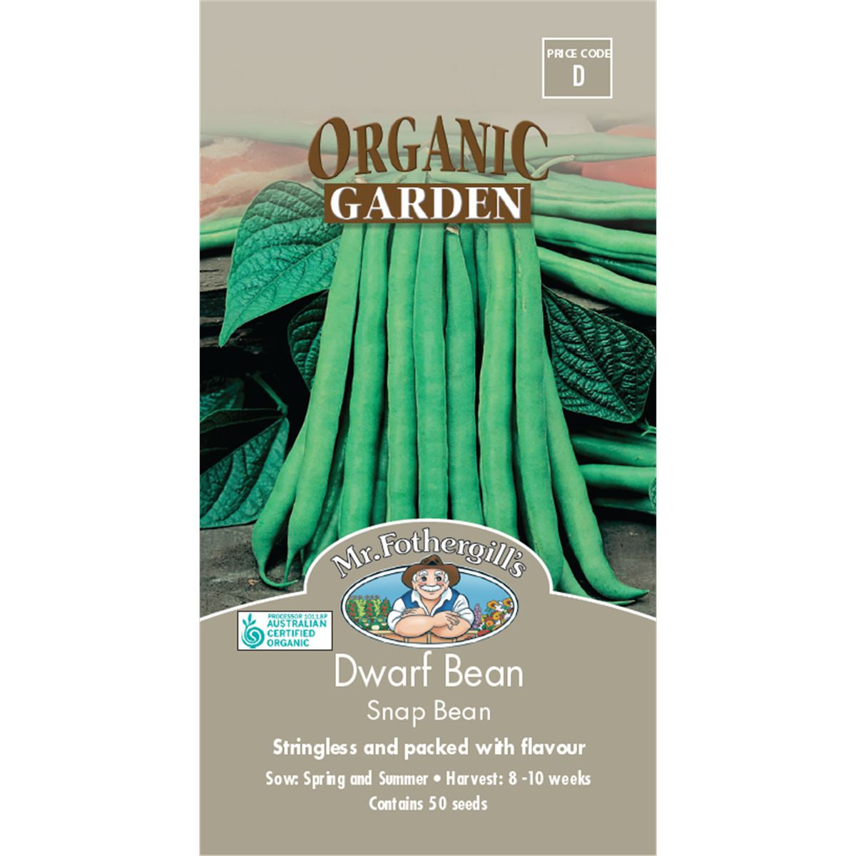 Mr Fothergill Dwarf Bean Seeds - 60cm - Organic - High Yield - SuperSaverAU - view 1