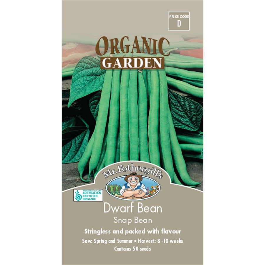Mr Fothergill Dwarf Bean Seeds - 60cm - Organic - High Yield - SuperSaverAU - view 1