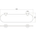 Caroma Sahara 500mm Glass Shelf, Solid Brass Chrome Wall Mount