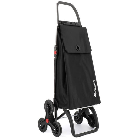 Rolser Akanto 6-Wheel Folding Shopping Trolley - Aluminium Chassis, Removable Wheels, Black - R-AKA018-1023