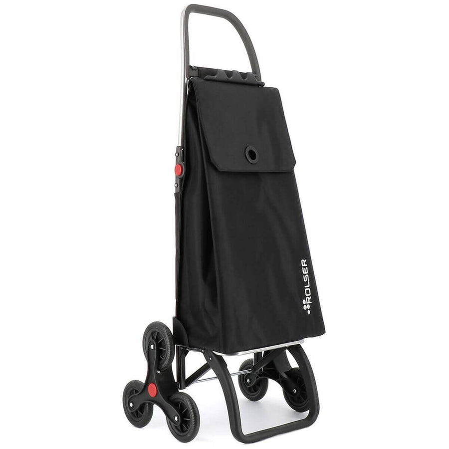 Rolser Akanto 6-Wheel Folding Shopping Trolley - Aluminium Chassis, Removable Wheels, Black - R-AKA018-1023