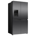 Hisense 640L Quad Door Fridge - Dark Stainless Steel - Non-Plumbed Ice and Water Dispenser - HRCD640TBW