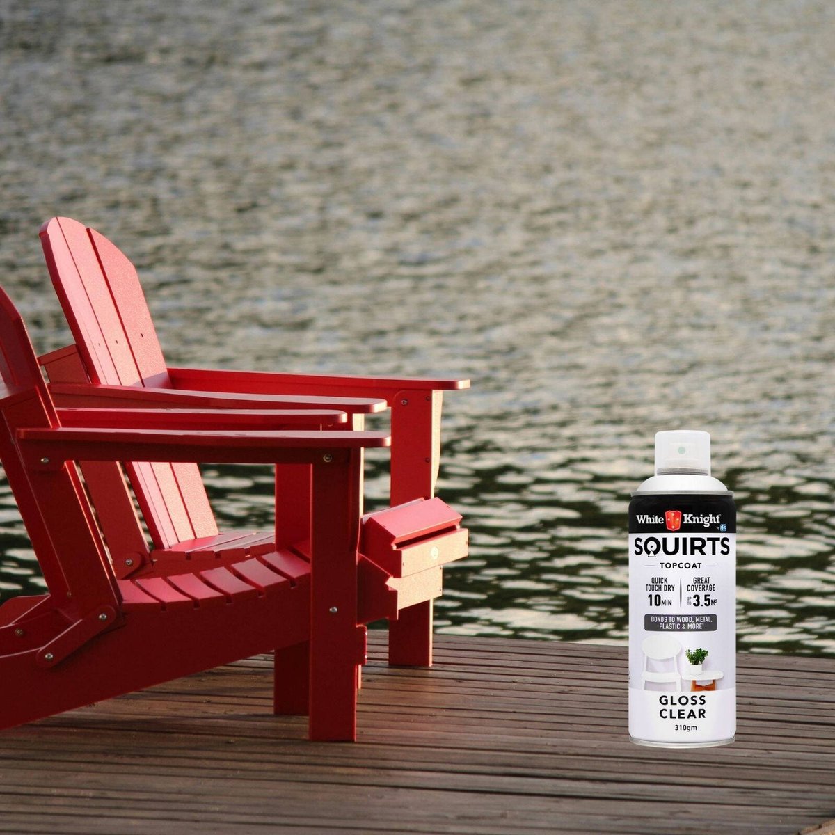 White Knight Squirts Clear Gloss Spray Paint 310g Durable Finish - SuperSaverAU - view 3