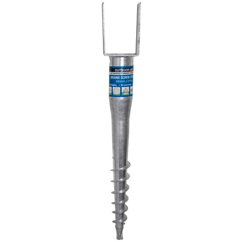 Otter Ground Screw Stirrup - 690mm x 90mm - Hot Dipped Galvanised - Coarse Thread - SuperSaverAU - view 1