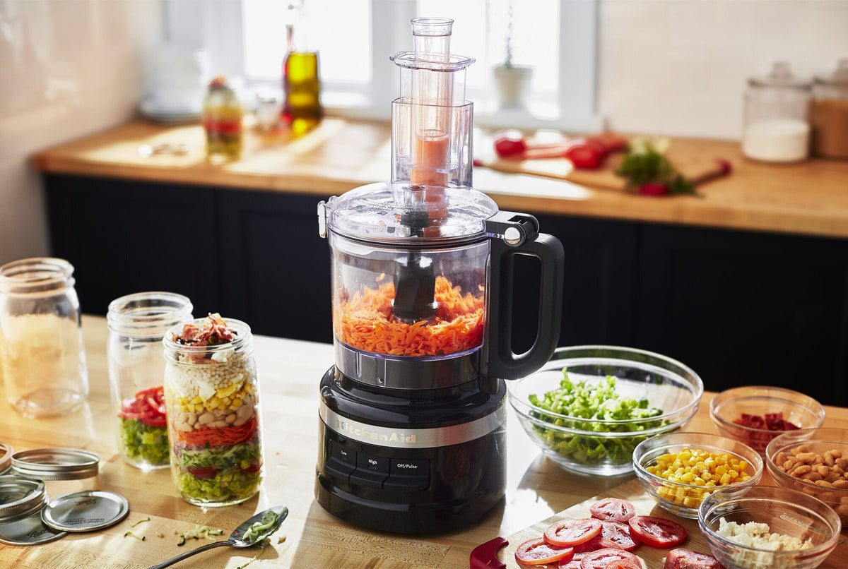 KitchenAid 7 cup food processor - 250W, 3 speeds, LED controls, Onyx black - 5KFP0719AOB