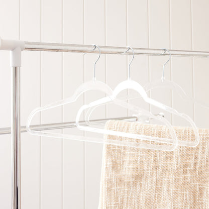 Boxsweden Crystal Clothes Hangers 6 Pack - Space Saving - Clear - 235mm x 445mm