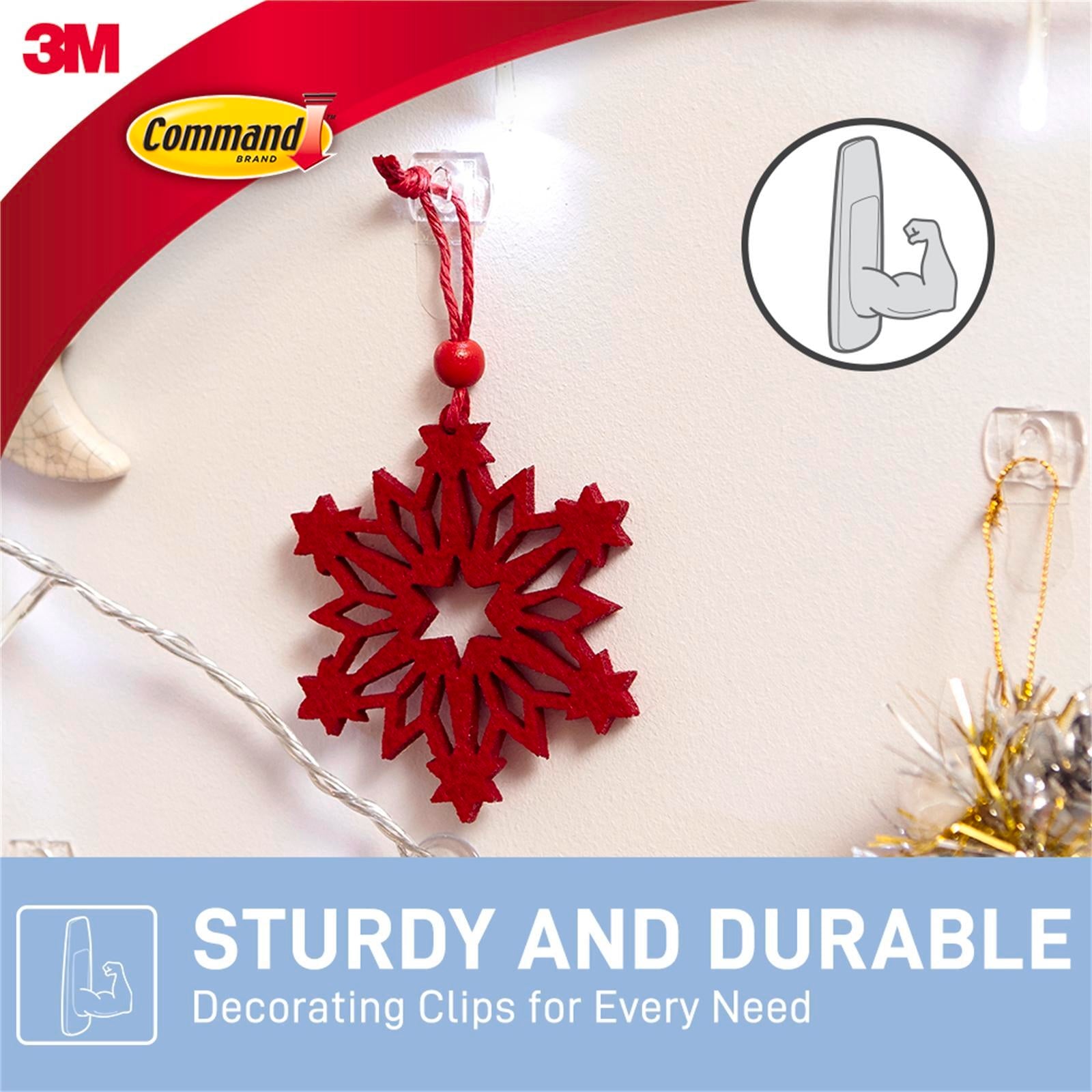 Command Clear Adhesive Decorating Clips - 20 Pack, Damage-Free