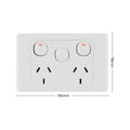 DETA Double Power Point with Extra Switch White Polycarbonate 10A 250V