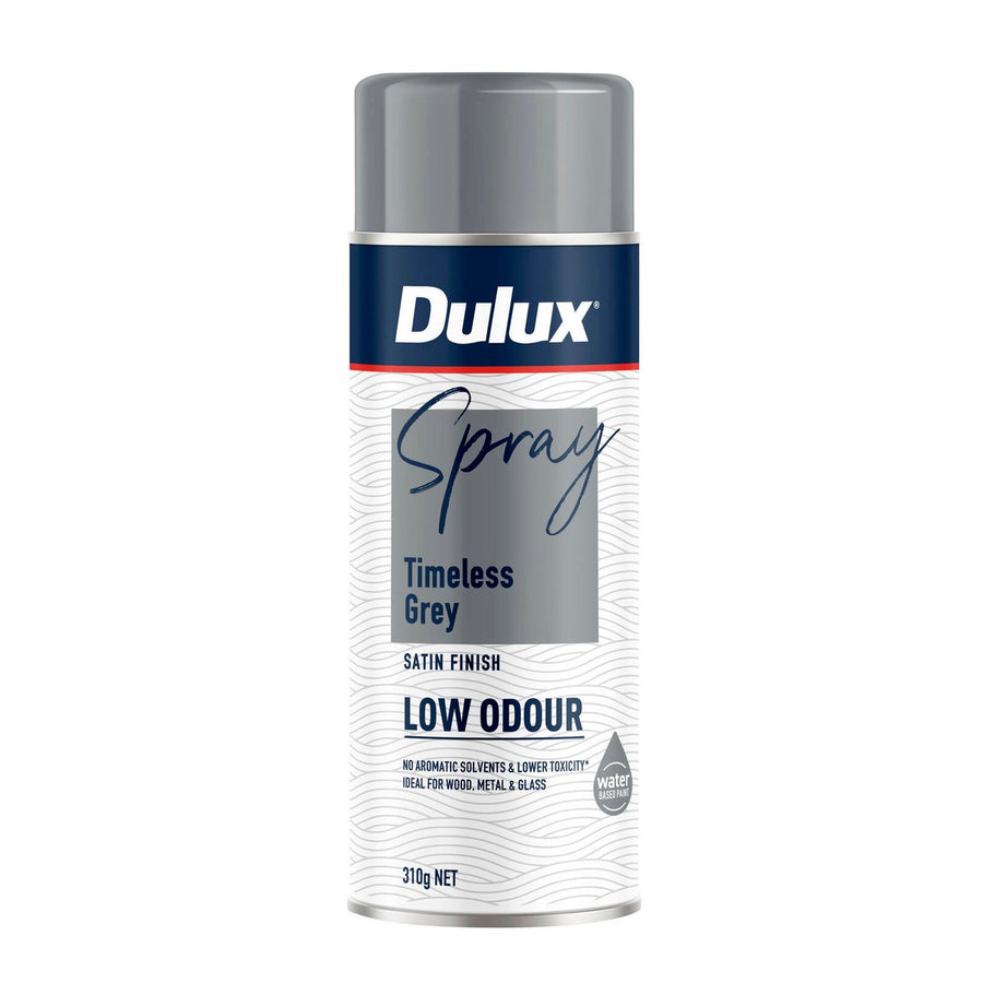 Dulux Spray Paint Low Odour 310g Satin Timeless Grey - Quick Drying, Indoor Use - SuperSaverAU - view 1