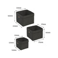 Flexi Storage Living Dark Grey Square Felt Baskets Set of 3 - 210mm x 160mm - Durable Storage Solution - SuperSaverAU - view 3
