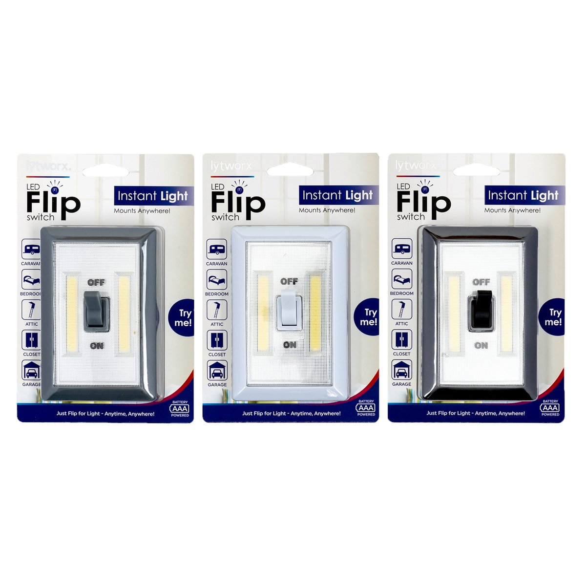 Lytworx LED Flip Switch - Battery Operated - ABS Plastic - Instant Light - SuperSaverAU - view 2