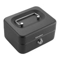 Sandleford Cash Box Small - Black 150mm Steel Portable Key Lockable - SuperSaverAU - view 1