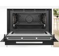 Bosch Series 8 Accentline compact oven with microwave - 45L, pyrolytic cleaning, inverter, black - CMG978NB1A