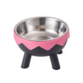 Eggshell Tall Pet Bowl for Cats and Dogs Anti Slip Raised Feeding Bowl - Pink