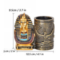Egyptian Pharaoh Bust Pen Holder with Hieroglyphic Design - view 3
