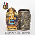 Egyptian Pharaoh Bust Pen Holder with Hieroglyphic Design - view 4