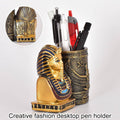 Egyptian Pharaoh Bust Pen Holder with Hieroglyphic Design - view 5