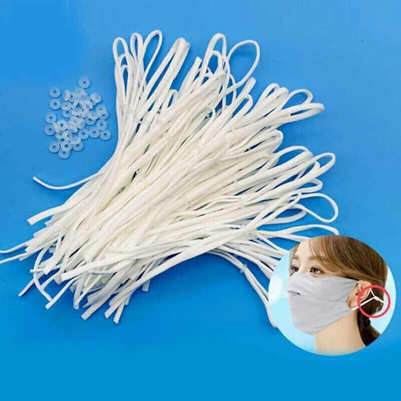 Elastic Cord with Adjustable Rubber Button - White Round Knot, 2 Pack - view 4
