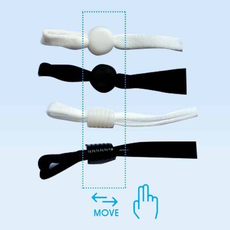 Elastic Cord with Adjustable Rubber Button - White Round Knot, 2 Pack - view 5