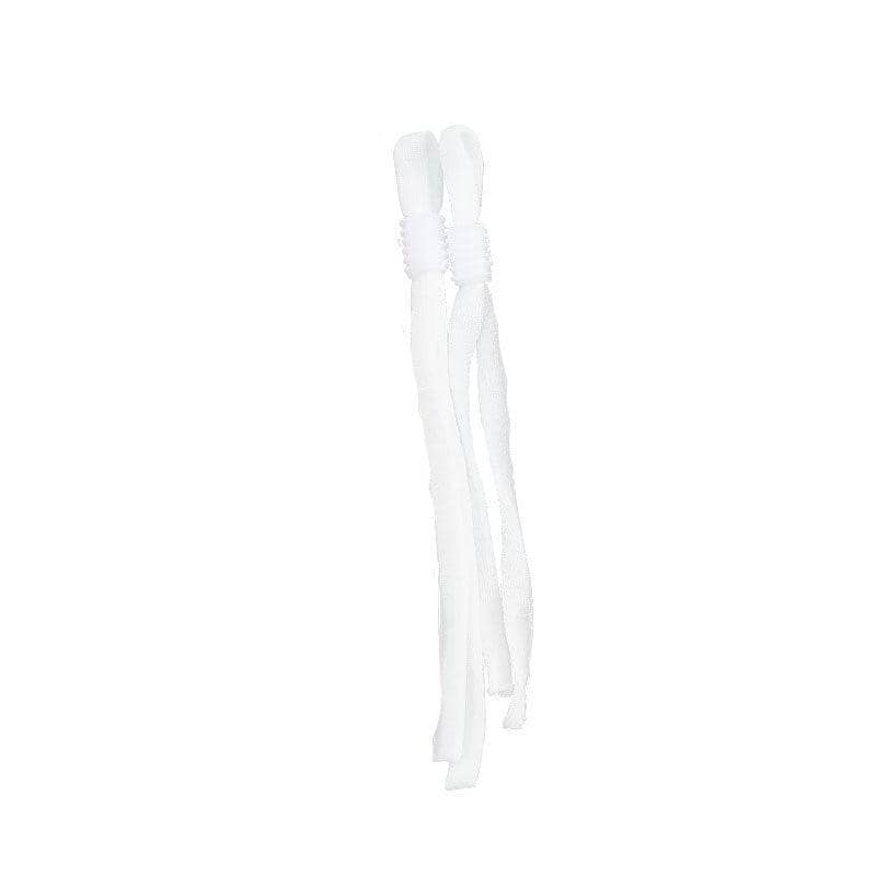 Elastic Cord with Adjustable Rubber Button - White Spiral Knot, 2 Pack