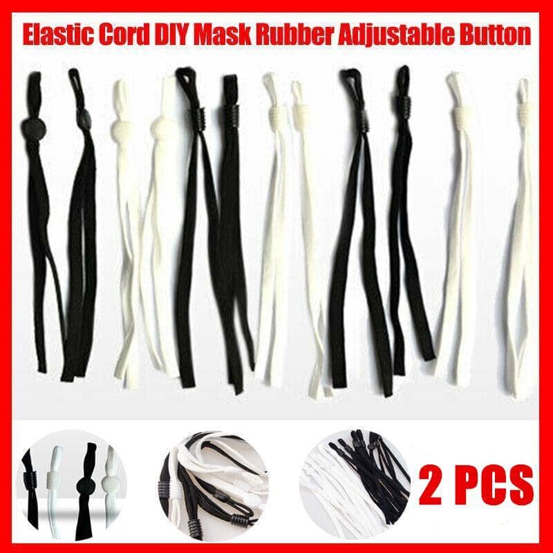 Elastic Cord with Adjustable Rubber Button - White Spiral Knot, 2 Pack - view 2