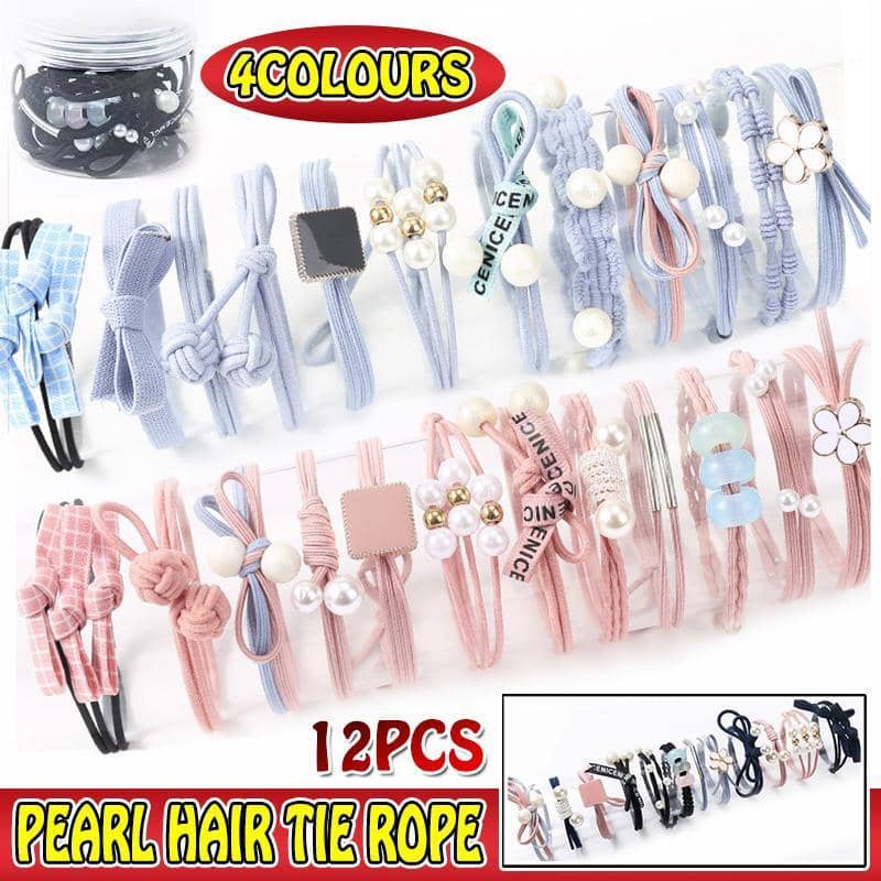 Elastic Hair Bands in Rubber for Ponytails - Blue - view 2