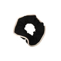 Elastic Hair Scrunchie with Contrast Trim - Black