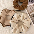 Elastic Hair Scrunchie with Contrast Trim - Black - view 5