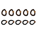 Elastic Hair Ties with Bear Tag for Women and Girls, Pack of 10 - Brown and Black - view 2