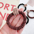 Elastic Hair Ties with Bear Tag for Women and Girls, Pack of 10 - Brown and Black - view 4