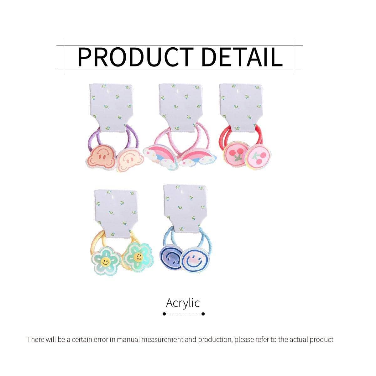 Elastic Hair Ties with Cherry Charms, Pack of 2 - Coral Pink - view 3