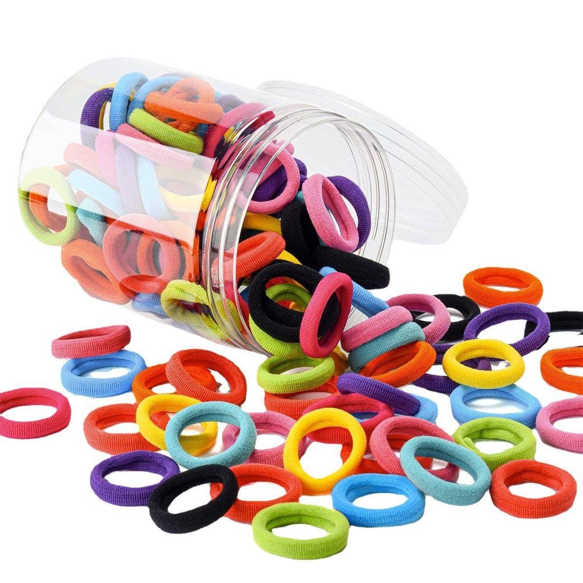 Elastic Hair Ties Seamless Rubber Bands, Assorted Colours, Pack of 200 - view 2