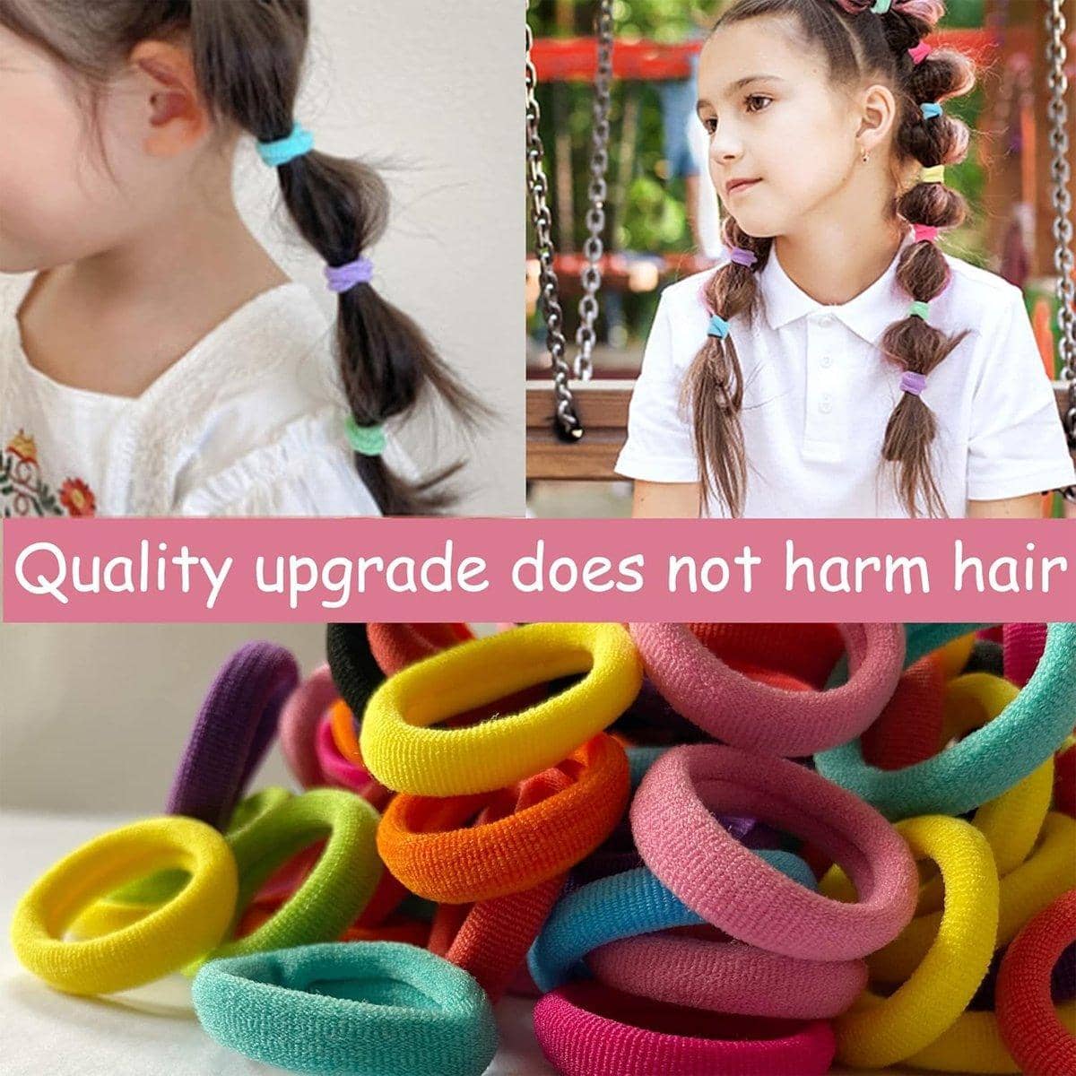 Elastic Hair Ties Seamless Rubber Bands, Assorted Colours, Pack of 200 - view 5