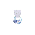Elastic Hair Ties with Smiley Face Charms, Pack of 2 - Light Blue