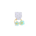 Elastic Hair Ties with Smiley Flower Charms, Pack of 2 - Light Yellow