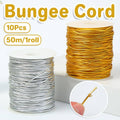 Elastic Rope Cord, 10 Pack - Silver Stretch String for Craft and Gift Wrapping - view 2