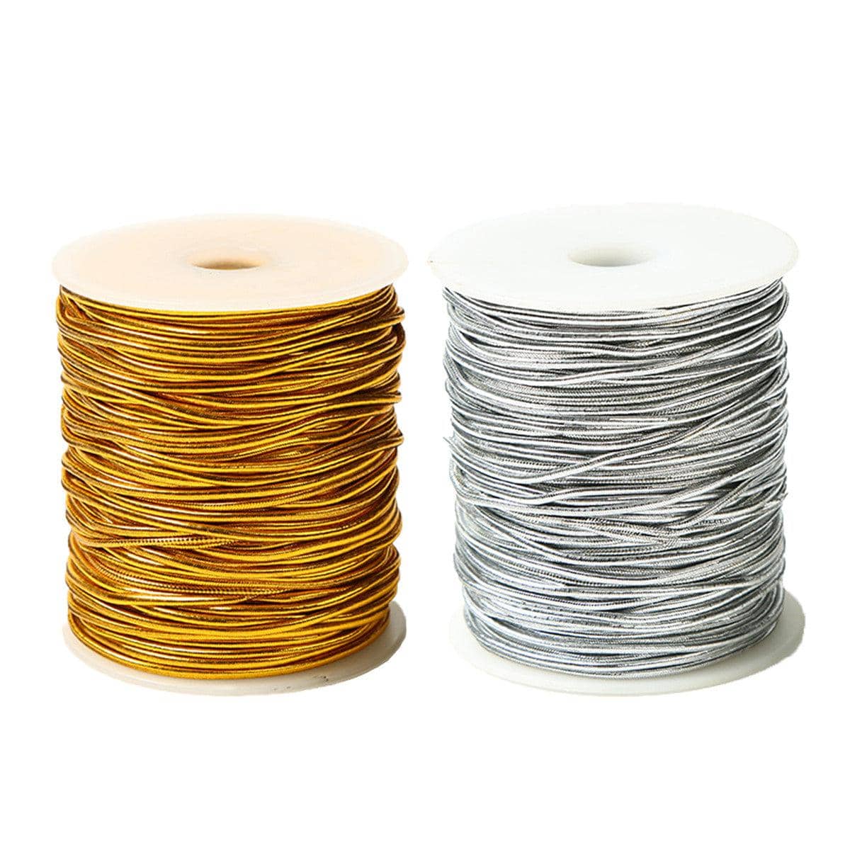 Elastic Rope Cord, 10 Pack - Silver Stretch String for Craft and Gift Wrapping - view 3