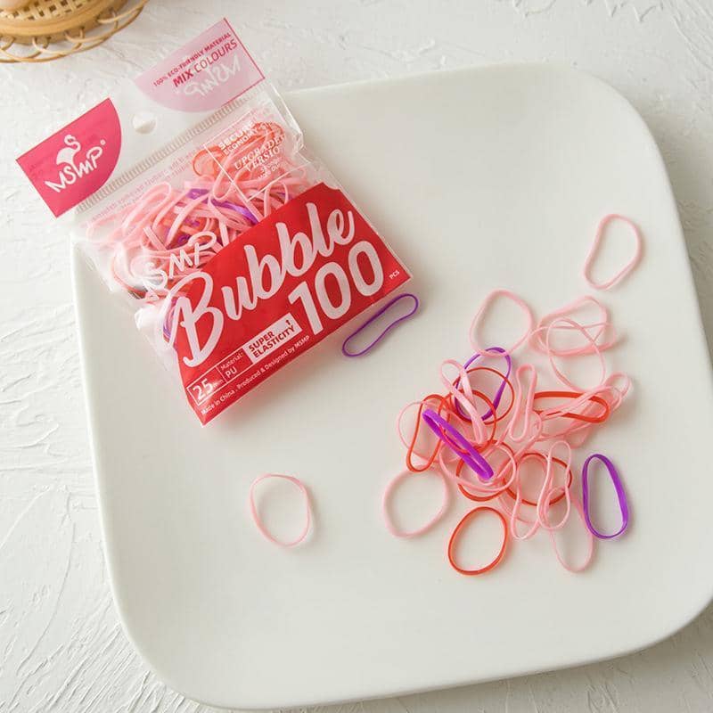 Elastic Rubber Hair Ties, Pack of 100 - Colour 7 - view 5