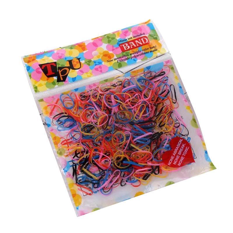 Elastic Rubber Hair Ties, Pack of 400 - Multicolour Mix