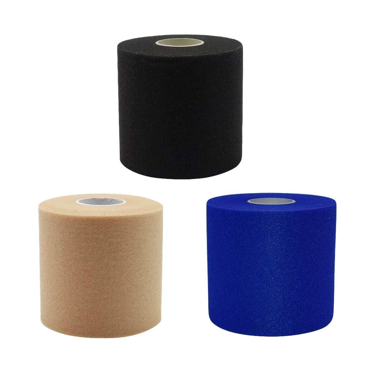 Elastic Sports Bandage Tape - Pack of 3, Skin Tone, Black and Blue - view 2